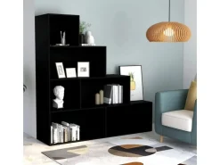 vidaXL Bücherregal/Raumteiler 155x24x160 cm Holzwerkstoff 800658* Regale Schwarz|Bücherregale