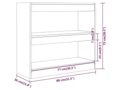 vidaXL Bücherregal/Raumteiler Betongrau 80x30x72 cm* Bücherregale