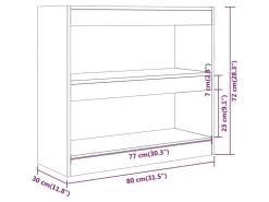 vidaXL Bücherregal/Raumteiler Sonoma-Eiche 80x30x72 cm* Bücherregale
