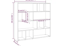 vidaXL Bücherregal/Raumteiler Weiß 105x24x102 cm* Regal Weiß|Bücherregale
