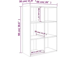 vidaXL Bücherregal/Sideboard 66x30x98 cm Holzwerkstoff 800343