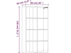 vidaXL Bücherregal/Sideboard Braun Eiche 66×30×130 cm Holzwerkstoff