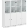 vidaXL Bücherschrank mit Türen 136x37x142 cm Holzwerkstoff Weiß