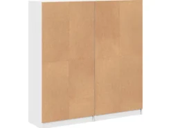 vidaXL Bücherschrank mit Türen 136x37x142 cm Holzwerkstoff Weiß