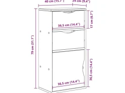 vidaXL Beistellschrank mit Schubladen ODDA Massivholz Kiefer 4103598* Sideboards|Kommode