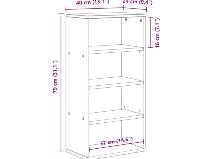vidaXL Beistellschrank ODDA 40x24x79 cm Massivholz Kiefer 4103601* Kommode