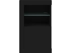 vidaXL Beistellschränke mit LED-Leuchten 2 Stk Schwarz Holzwerkstoff* Sideboards