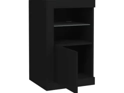 vidaXL Beistellschränke mit LED-Leuchten 2 Stk Schwarz Holzwerkstoff* Sideboards