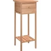 vidaXL Beistelltisch mit Schublade 25x25x60 cm Massivholz Nussbaum* Tische