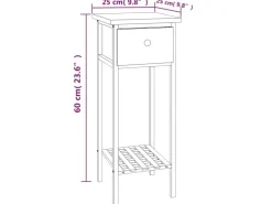 vidaXL Beistelltisch mit Schublade 25x25x60 cm Massivholz Nussbaum* Tische