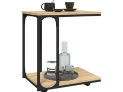 vidaXL Beistelltisch mit Rollen Sonoma 50x35x55,5 cm Holzwerkstoff* Tische