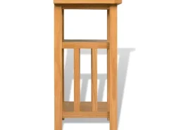 vidaXL Beistelltisch mit Zeitungsablage 27x35x55 cm Massivholz Eiche
