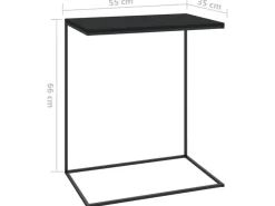 vidaXL Beistelltisch Schwarz 55x35x66 cm Holzwerkstoff