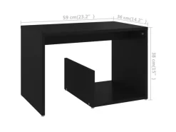 vidaXL Beistelltisch Schwarz 59x36x38 cm Holzwerkstoff