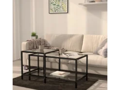 vidaXL Beistelltische 2 Stk. Hartglas Transparent