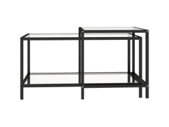 vidaXL Beistelltische 2 Stk. Hartglas Transparent
