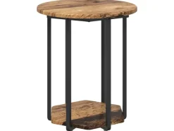 vidaXL Beistelltisch-Set mit Regal 2-Tlg Altes Holz und Schwarz 869718* Holzregale