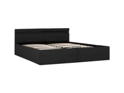 vidaXL Bett mit Bettkasten Hydraulisch LED Dunkelgrau Stoff 180x200 cm619367* Betten