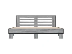 vidaXL Bettgestell Grau Sonoma 200x200 cm Holzwerkstoff und Metall 3280085* Betten