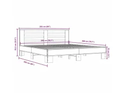 vidaXL Bettgestell Grau Sonoma 200x200 cm Holzwerkstoff und Metall 3280085* Betten