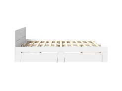 vidaXL Bettgestell mit Kopfteil ohne Matratze Weiß 200x200 cm 3295534* Betten