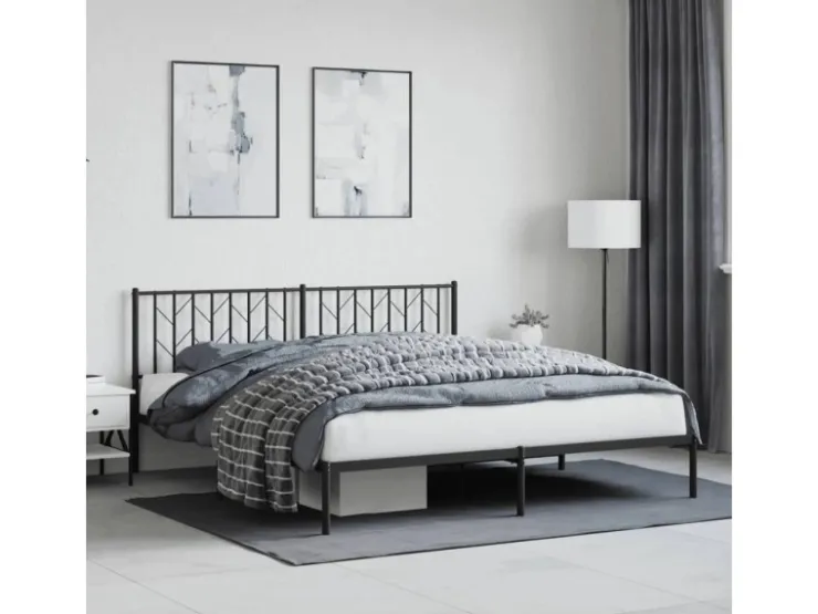 vidaXL Bettgestell mit Kopfteil Metall 180x200 cm 374441* Betten