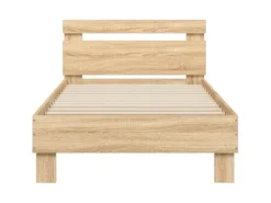 vidaXL Bettgestell mit Kopfteil und LED-Leuchten Sonoma-Eiche 90x190cm 838745