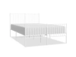 vidaXL Bettgestell mit Kopf- und Fußteil Metall Weiß 140x200 cm Modell 21629523* Betten