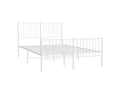vidaXL Bettgestell mit Kopf- und Fußteil Metall Weiß 140x200 cm Modell 21629523* Betten