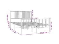 vidaXL Bettgestell mit Kopf- und Fußteil Metall Weiß 140x200 cm Modell 21629523* Betten