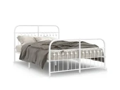 vidaXL Bettgestell mit Kopf- und Fußteil Metall 137x190 cm 376666