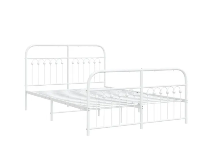 vidaXL Bettgestell mit Kopf- und Fußteil Metall 137x190 cm 376666