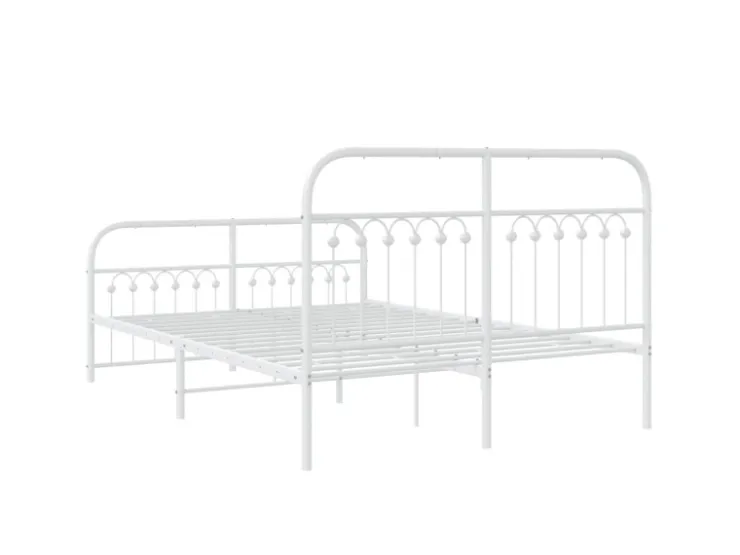 vidaXL Bettgestell mit Kopf- und Fußteil Metall 137x190 cm 376666