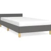 vidaXL Bettgestell mit Kopfteil Dunkelgrau 90x200 cm Stoff Modell 31399405* Betten