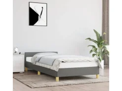vidaXL Bettgestell mit Kopfteil Dunkelgrau 90x200 cm Stoff Modell 31399405* Betten