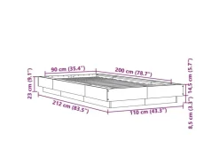 vidaXL Bettgestell mit LED 90x200 cm Holzwerkstoff 3281120* Betten
