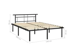 vidaXL Bettgestell Schwarz Metall 140x200 cm Modell 5651016* Betten