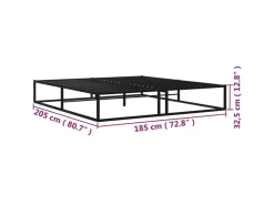 vidaXL Bettgestell Schwarz Metall 180x200 cm Modell 2650998* Betten