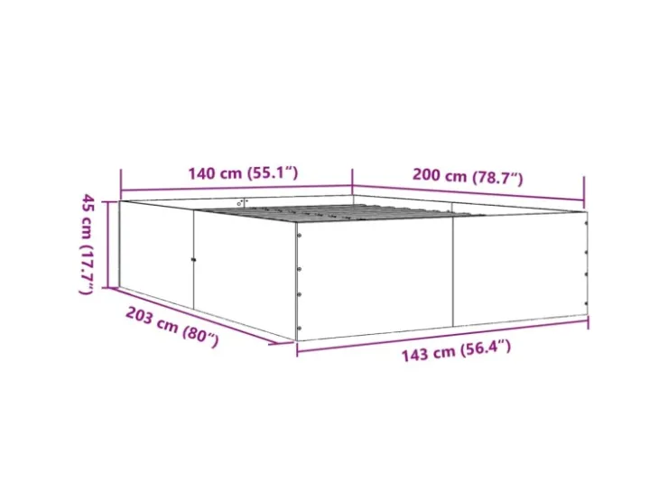 vidaXL Bettgestell 140x200 cm Holzwerkstoff 3280923
