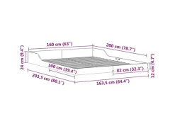 vidaXL Bettrahmen Braun 160 x 200 cm Massives Kiefernholz 873307