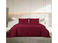 vidaXL Bettwäsche-Set Bordeaux 155x220 cm Leichte Mikrofaser 136039