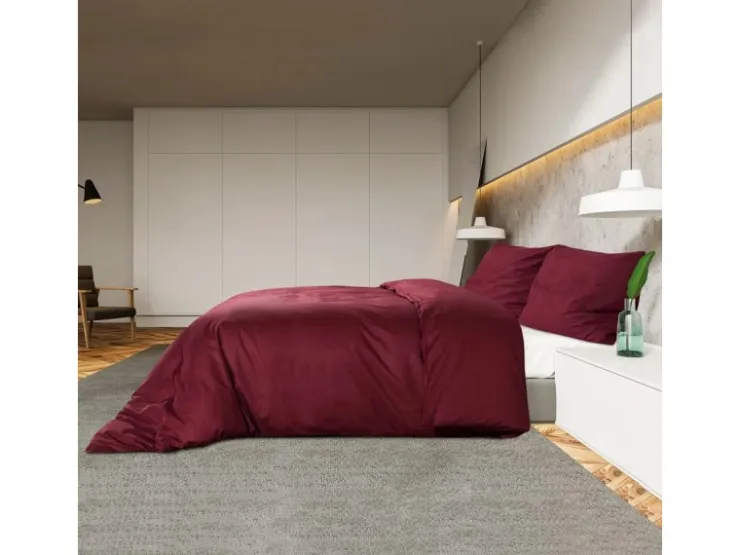 vidaXL Bettwäsche-Set Bordeaux 155x220 cm Leichte Mikrofaser 136039