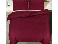 vidaXL Bettwäsche-Set Bordeaux 155x220 cm Leichte Mikrofaser 136039