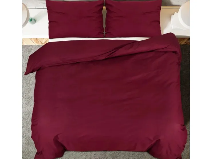 vidaXL Bettwäsche-Set Bordeaux 155x220 cm Leichte Mikrofaser 136039