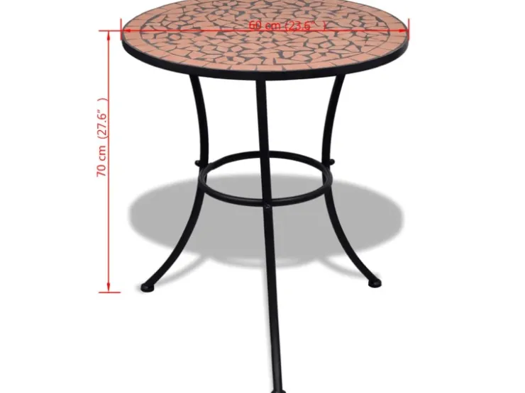 vidaXL Bistrotisch -Rot 60 cm Mosaik 41528* Mosaik
