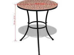 vidaXL Bistrotisch -Rot 60 cm Mosaik 41528* Mosaik