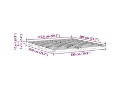 vidaXL Bodenbettgestell 180 x 200 cm Massivholz Kiefer 873061