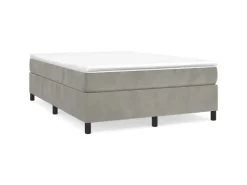 vidaXL Boxspringbett mit Matratze Hellgrau 140x200 cm Samt1399424* Betten