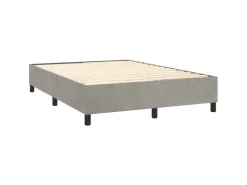 vidaXL Boxspringbett mit Matratze Hellgrau 140x200 cm Samt1399424* Betten