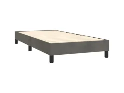 vidaXL Boxspringbett mit Matratze Dunkelgrau 90x200 cm Samt1348800